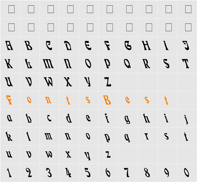 Eckmann Cn Lefty Character Map