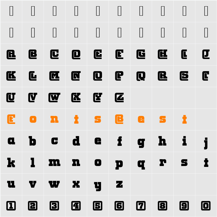 Odin Becker Initials Character Map