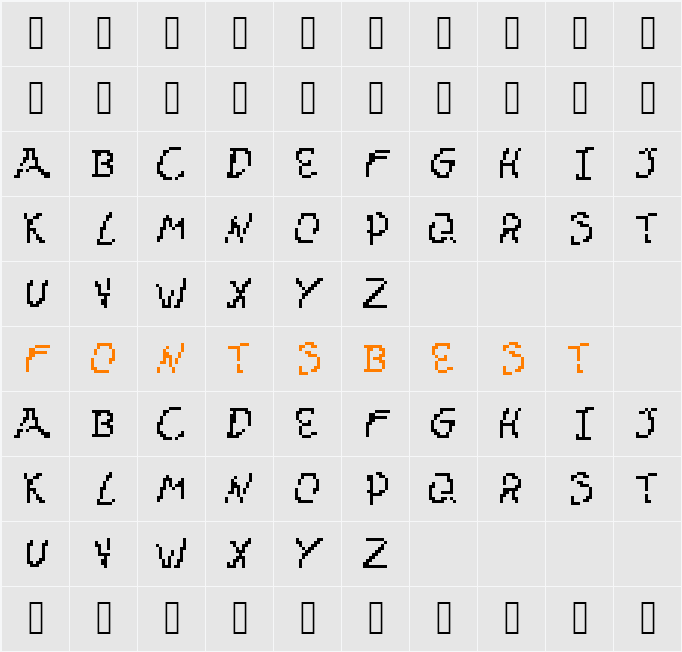 Pixelhaiz Character Map
