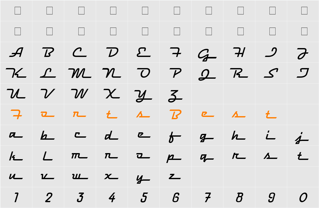 218-CAI978 Character Map