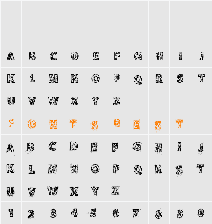VTKS SKULLS Character Map
