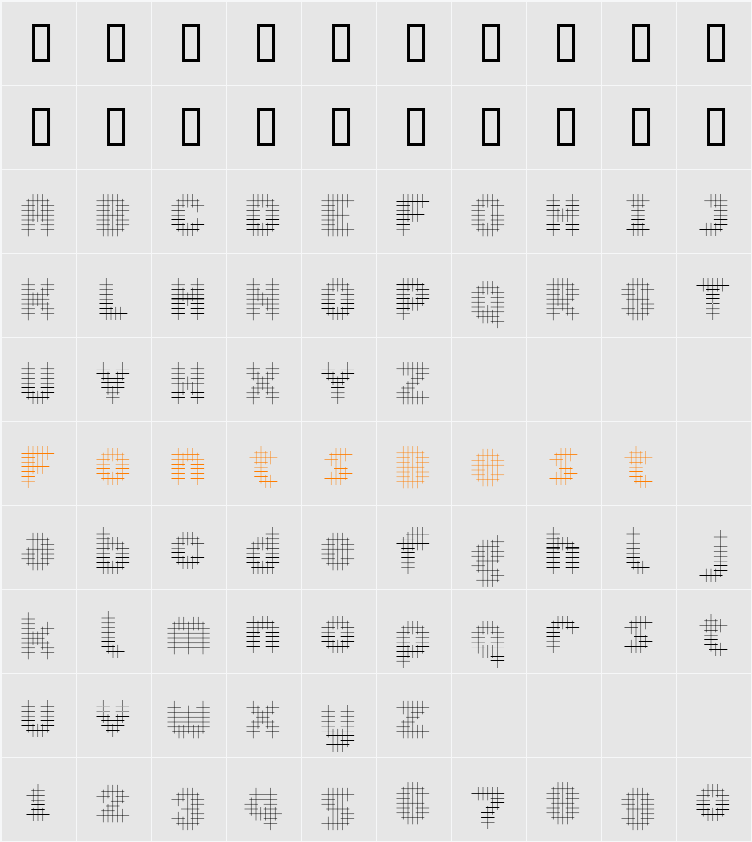 Overcross Character Map