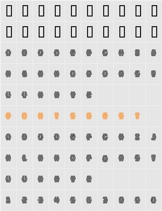 Zebraw Character Map