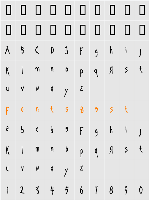 KoRnOgRaPhY Character Map