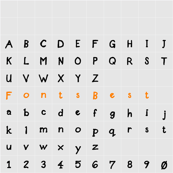 Designer Notes Bold Character Map