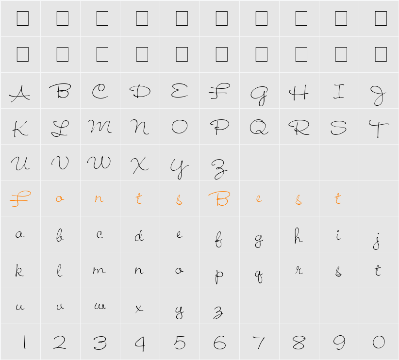 Jiffy Character Map