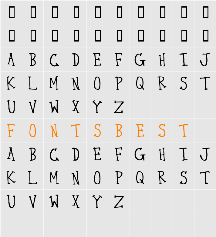 Thirty Seven Character Map