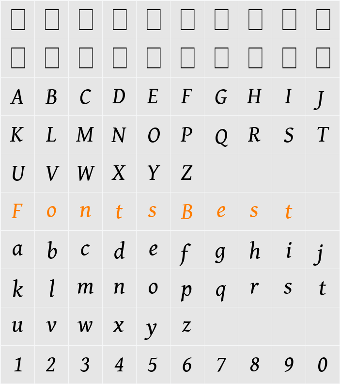 Gentium Book Basic Character Map