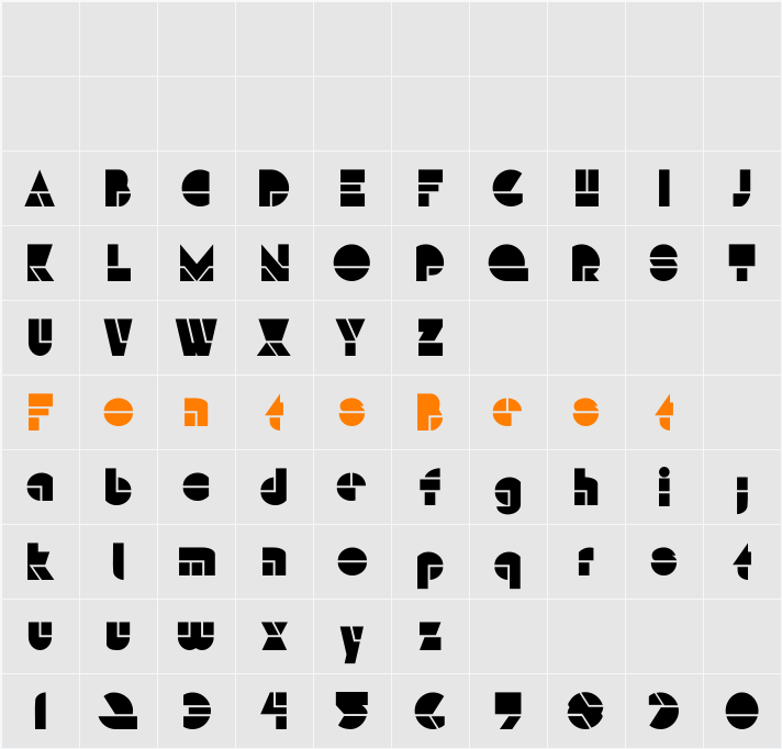 HFF Modern Strand Character Map