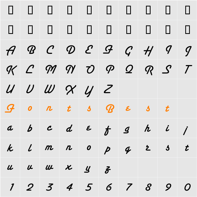 Sanctus Character Map