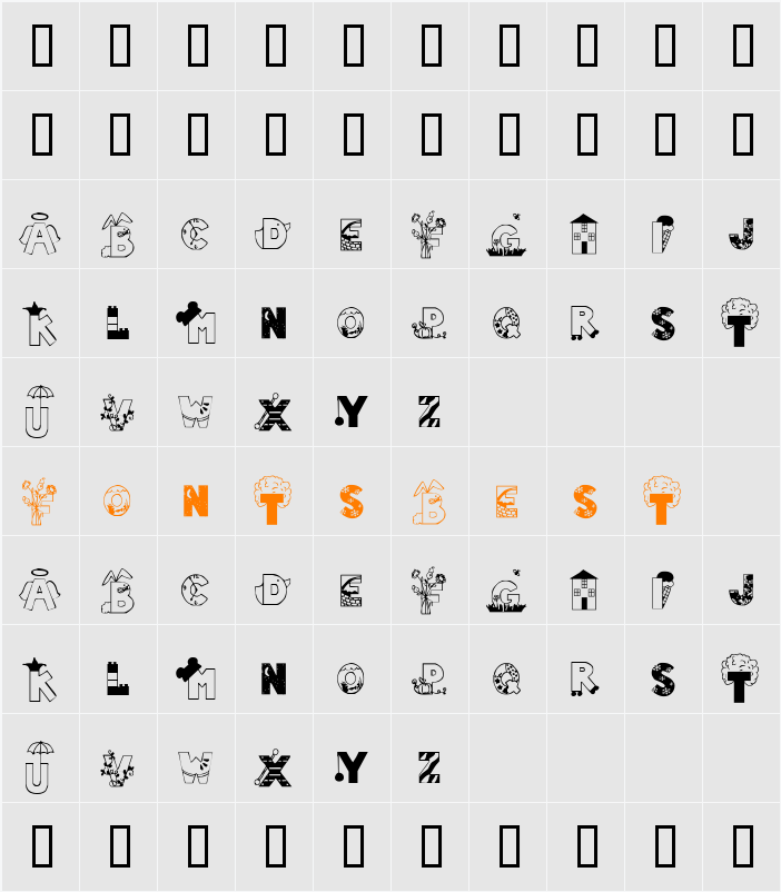 LMS A Is For Angel Character Map