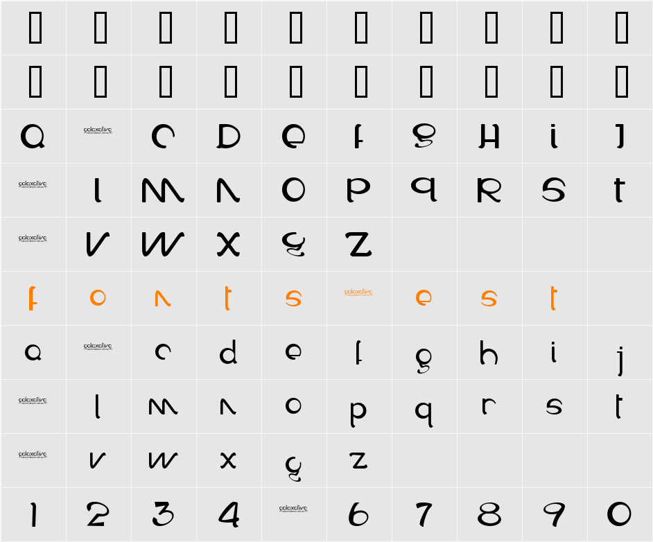 Galaxative Character Map