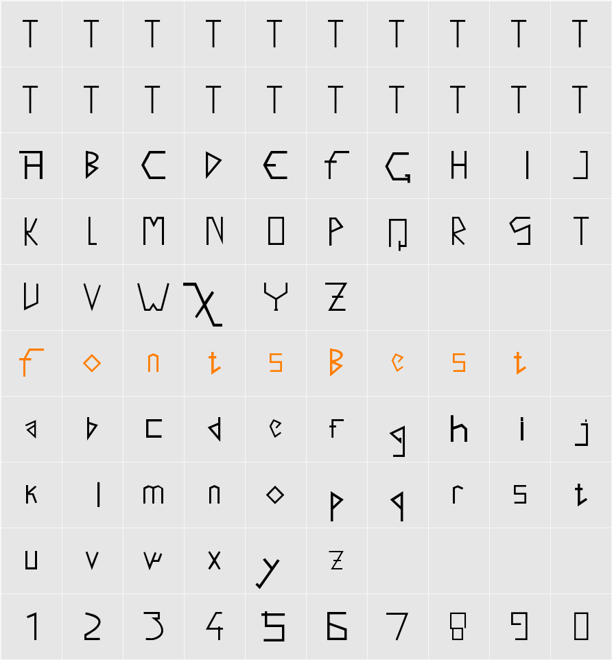 Salto Character Map