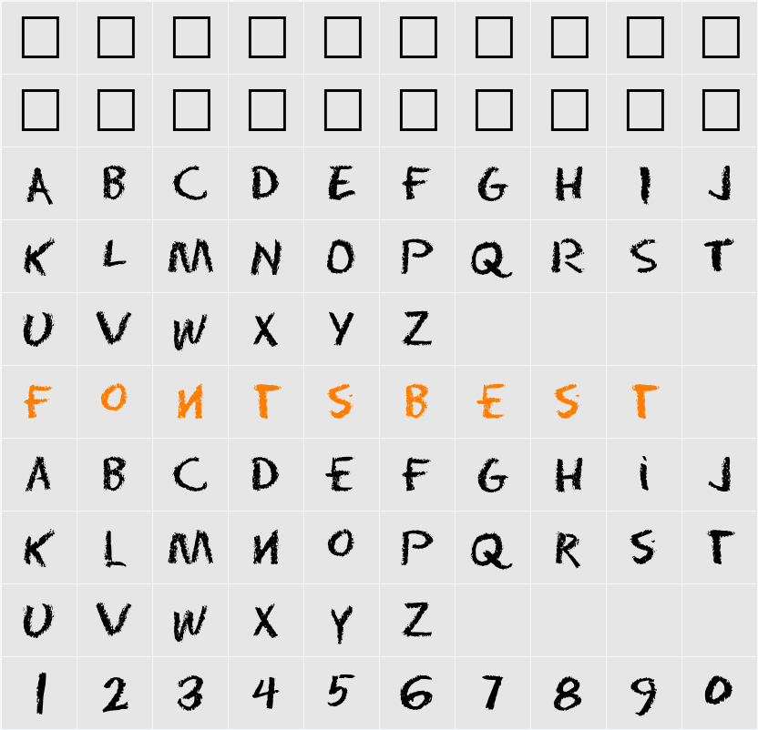 Eraser Character Map