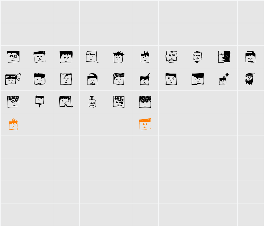 PixelheadHandmadebeta Character Map