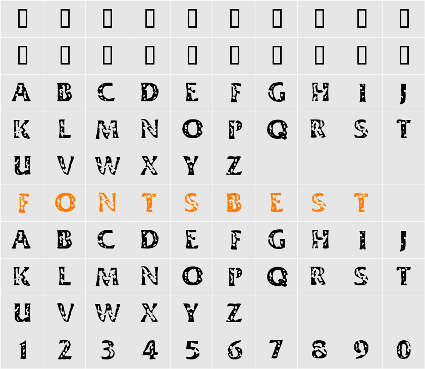 Dimestore Hooker Character Map