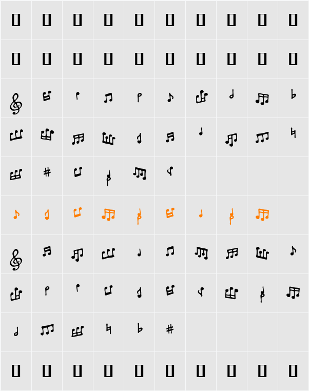 ToneDeaf BB Character Map