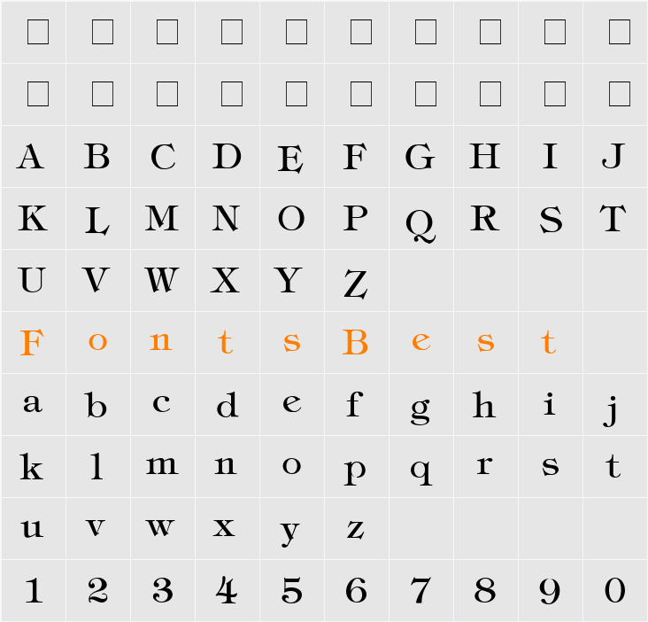 Sophisticate Light SSi Character Map