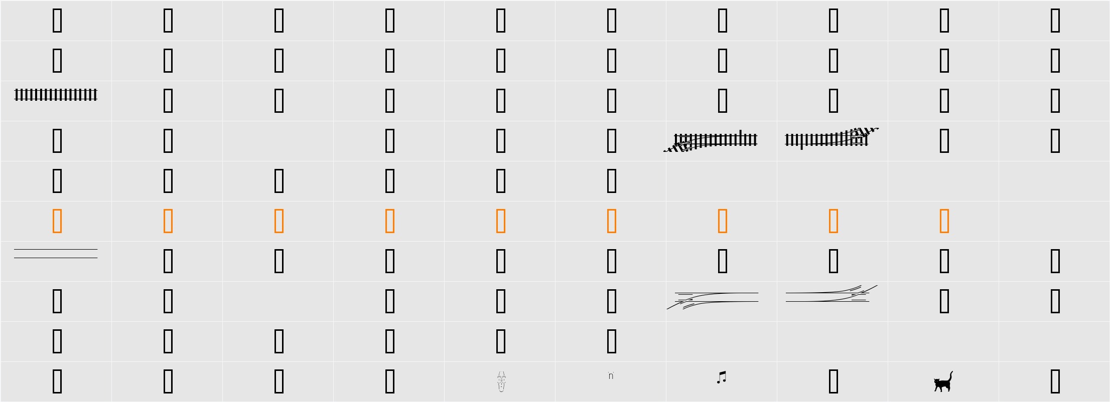 TrainTracksDemo Character Map
