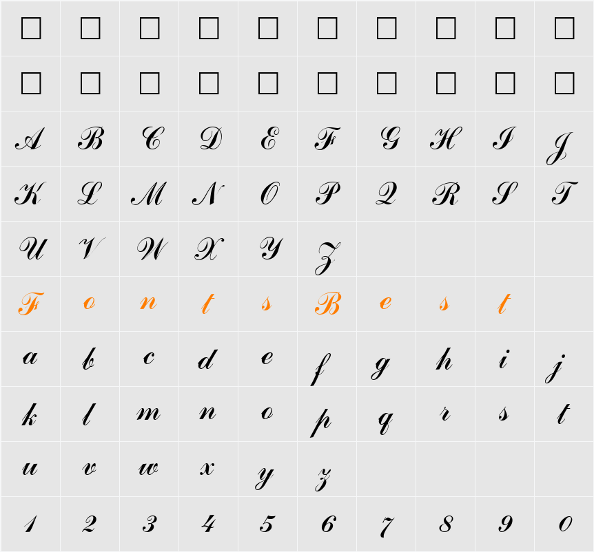 Commercial Character Map