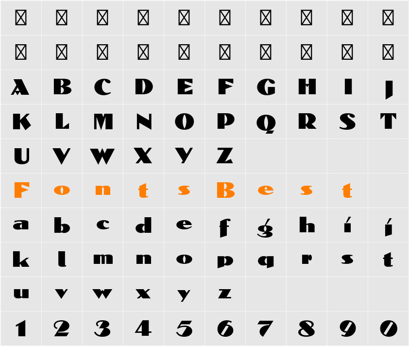 Dolmen Std Character Map