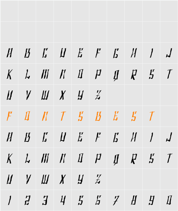 SF Shai Fontai Distressed Character Map
