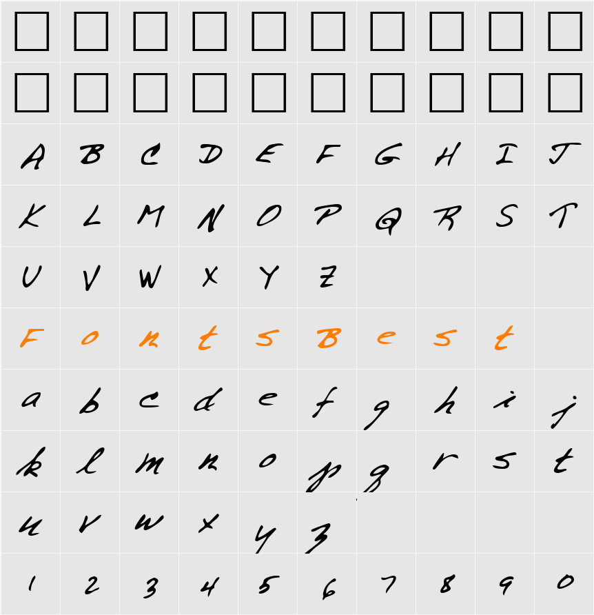 LEHN258 Character Map