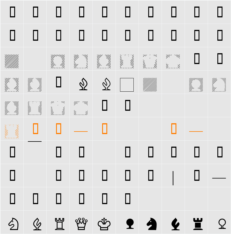 XChessNutTwo Character Map