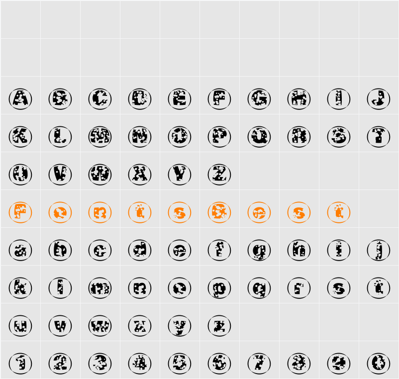 SwissCheeseCircles02 Character Map