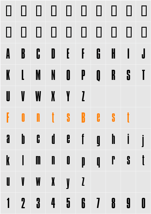 Compacta ICG Character Map