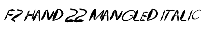 FZ HAND 22 MANGLED ITALIC Font Image