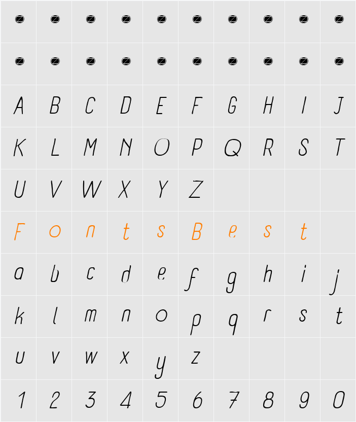 Panforte Pro Character Map