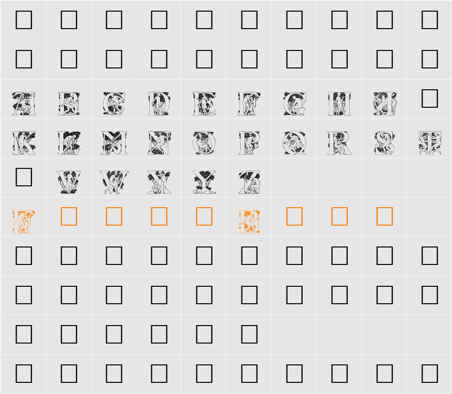 Lurzing Initials Character Map