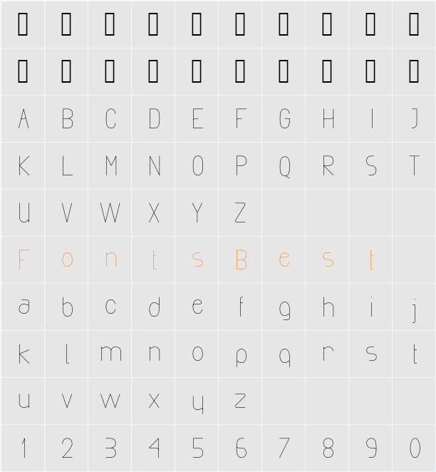 Exacta Character Map