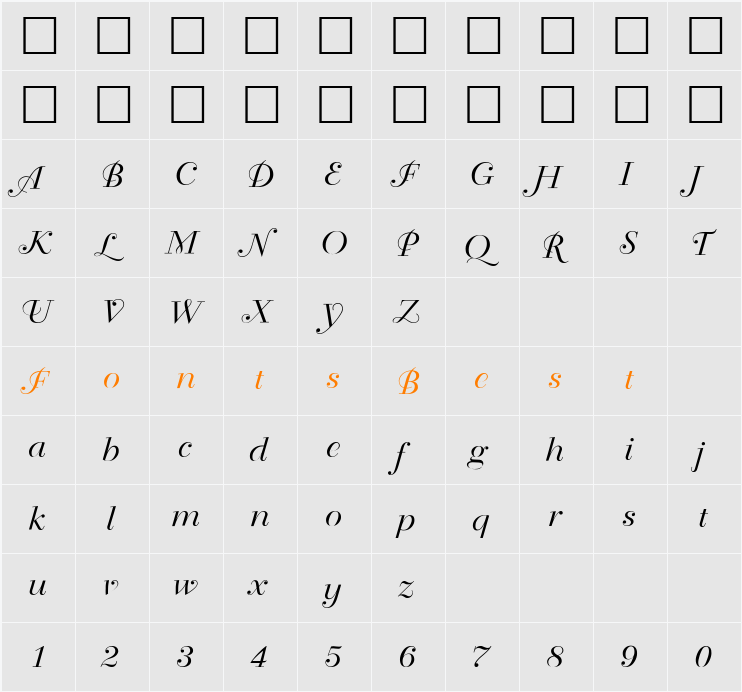 PSL ChalalaiClassic Character Map