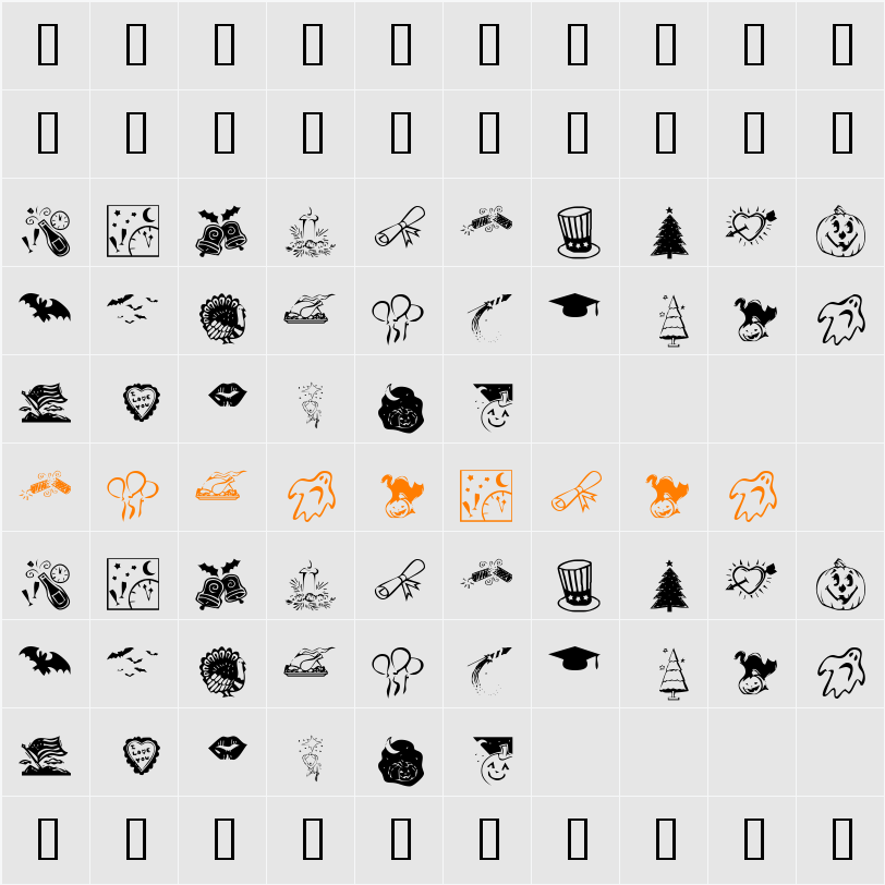 KR Pick A Holiday Character Map
