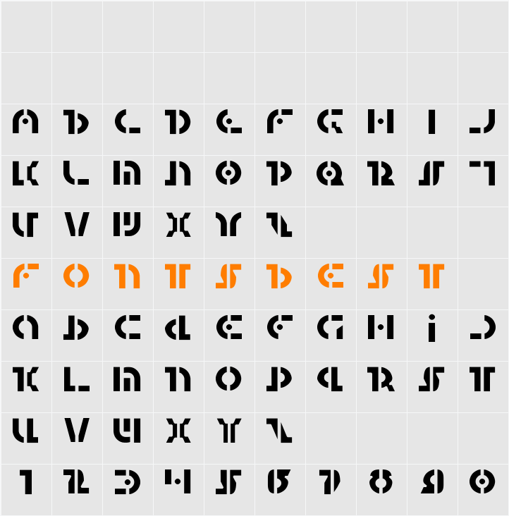 Questlok Light Character Map