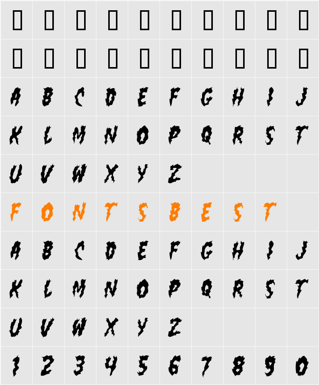 flamin poo Character Map