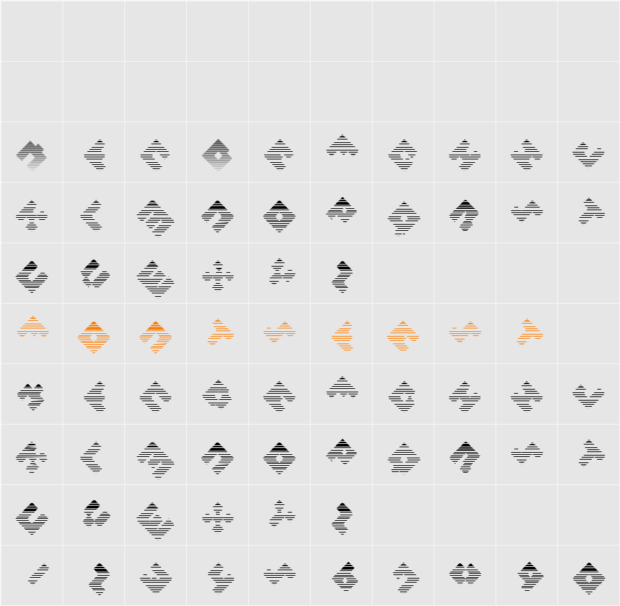 MKSquaresHatch45-Black Character Map