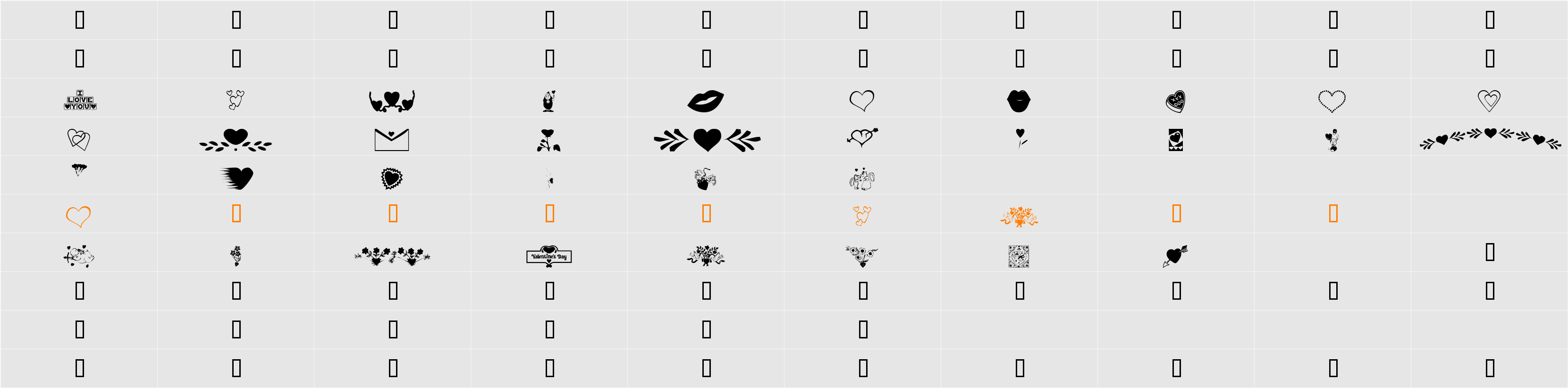 KR Be Mine More Character Map