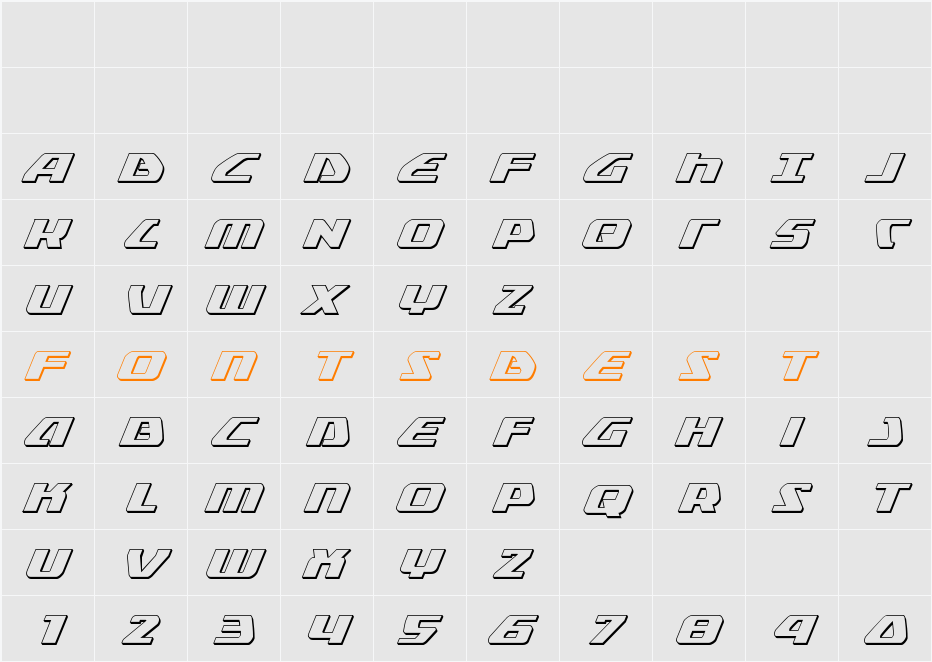 Global Dynamics 3D Italic Character Map