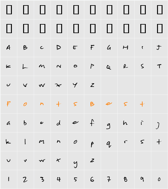 Shopping List Character Map