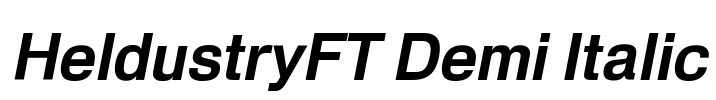 HeldustryFT Demi Italic Font Image