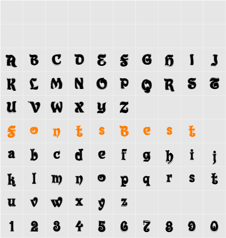 Roland Contour Character Map