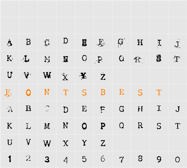 Tract Character Map