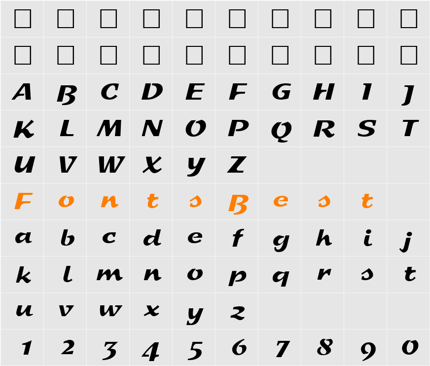 Sprint Character Map