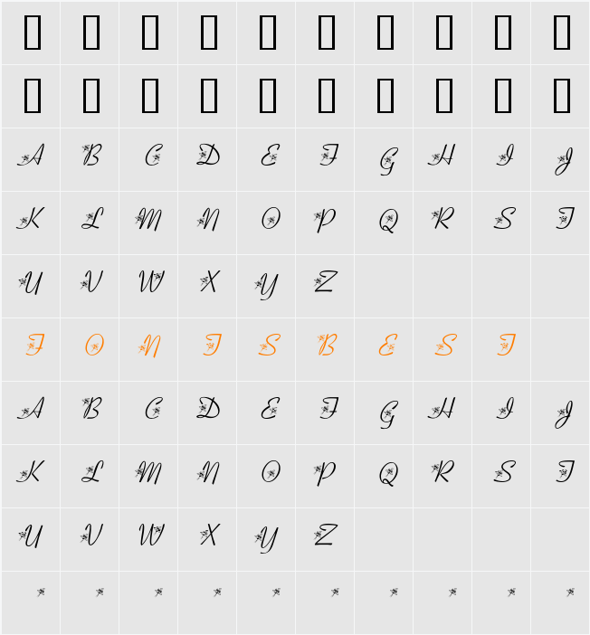 KR Three Roses Character Map