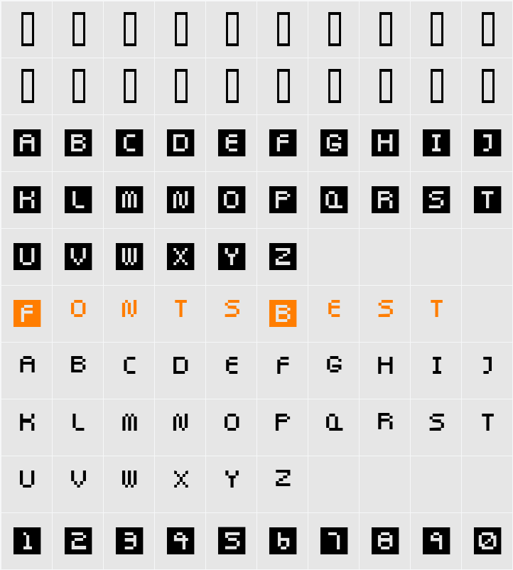 Pixel Twist Character Map