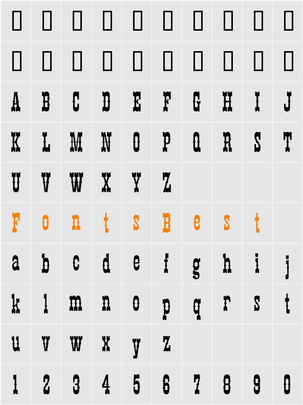 Western Classic Character Map