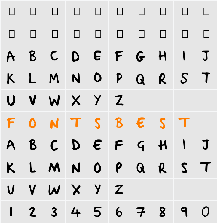 Sacha_Sharpie_2 Character Map